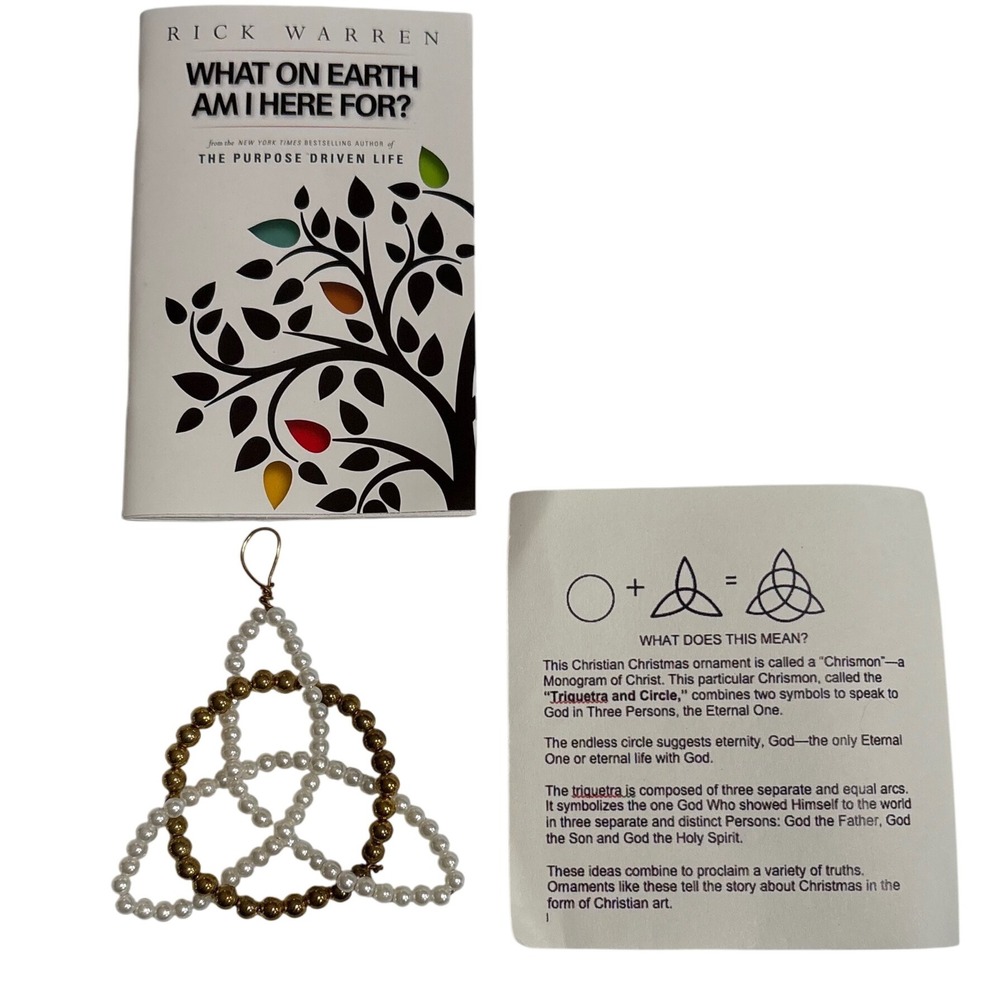 Rick Warren What On Earth Am I Here For Book & Christian‎ Triquetra Ornament Set